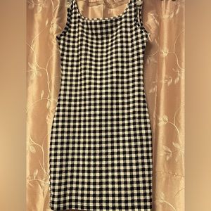 Shine Black and White Checkered dress